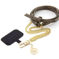 Guess Crossbody Strap PU 4G Chain with Charm - Gold/Brown