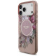 Guess IML Flowers Allover Strap MagSafe Θήκη για iPhone 17 Pro Max - Ροζ Apple Θήκες Κινητών