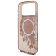 Guess IML Flowers Allover Strap MagSafe Θήκη για iPhone 17 Pro Max - Ροζ Apple Θήκες Κινητών