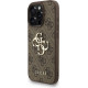Guess PU 4G Metal Logo με Strap Σκληρή Θήκη Πλάτης για iPhone 16 Pro Max - Καφέ Apple Θήκες Κινητών