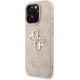 Guess PU 4G Metal Logo με Strap Σκληρή Θήκη Πλάτης για iPhone 16 Pro Max - Ροζ Apple Θήκες Κινητών