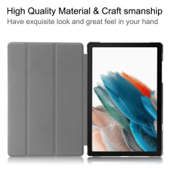 For Samsung Galaxy Tab A9 Tri-fold Stand PU Leather Tablet Case Full Protection Tablet Cover - Dark Blue