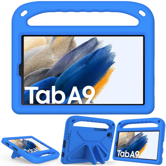 For Samsung Galaxy Tab A11 / A9 Case Shockproof Kickstand EVA Tablet Cover with Handle - Blue Samsung Cases Mobile Tablet