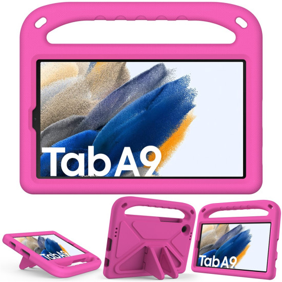 For Samsung Galaxy Tab A11 / A9 Case Shockproof Kickstand EVA Tablet Cover with Handle - Rose Samsung Cases Mobile Tablet