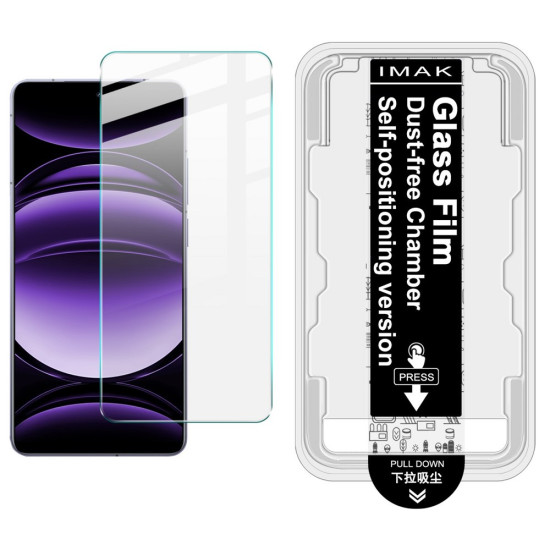 IMAK H Series For Realme GT 6 5G Tempered Glass Screen Protector Easy Installation Film with Auto Dust-Remove Tool Kit (Fingerprint Unlock) Oppo Realme Screen Protectors