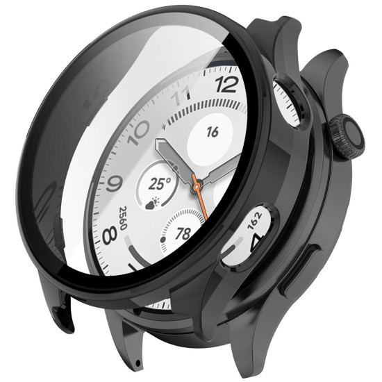 For Xiaomi Watch 5 Hard PC Watch Case with Tempered Glass Screen Film - Matte Black Xiaomi Smart Watch