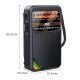 JOC TG-66 Mini Radio FM/AM/SW Full Band 3W Speaker HD Mirror Display Portable Radio - Black Gadgets - Toys - Hobby