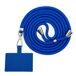 Adjustable Polyester Neck / Shoulder Strap Anti-lost Phone Carrying Rope with Cured Cloth Patch - Blue+Blue Patch