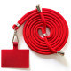 Adjustable Polyester Neck / Shoulder Strap Anti-lost Phone Carrying Rope with Cured Cloth Patch - Red+Red Patch Holders & Docks