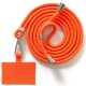 Adjustable Polyester Neck / Shoulder Strap Anti-lost Phone Carrying Rope with Cured Cloth Patch - Orange+Orange Patch Holders & Docks