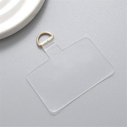 Clear Ultra Thin Phone Tether Tabs Anti-Lost Universal Phone Lanyard Patch for Mobile Devices - Square / Gold