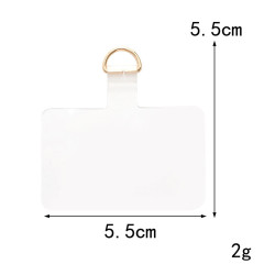Clear Ultra Thin Phone Tether Tabs Anti-Lost Universal Phone Lanyard Patch for Mobile Devices - Square / Gold