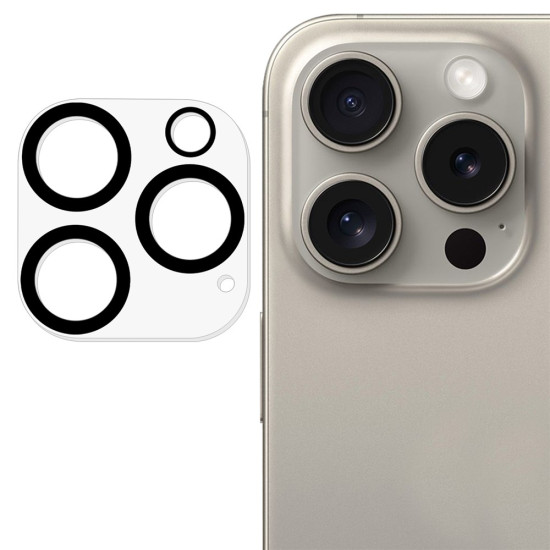For iPhone 16 Pro / 16 Pro Max Camera Lens Protector Built-In Black Circles Tempered Glass Lens Film Apple Screen Protectors