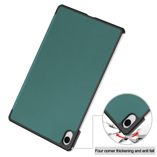 For Samsung Galaxy Tab S11 Case Anti-Drop Leather Stand Tablet Cover - Blackish Green Samsung Cases Mobile Tablet