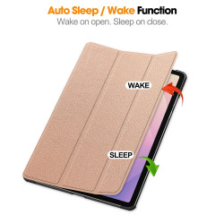 For Samsung Galaxy Tab S11 Case Anti-Drop Leather Stand Tablet Cover - Rose Gold