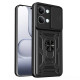 For Xiaomi Poco X8 Pro Max 5G Case with Slide Camera Lid PC + TPU Kickstand Phone Cover - Black XIAOMI Cases Mobile
