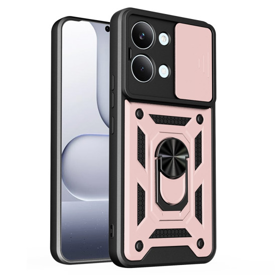 For Xiaomi Poco X8 Pro Max 5G Case with Slide Camera Lid PC + TPU Kickstand Phone Cover - Rose Gold XIAOMI Cases Mobile