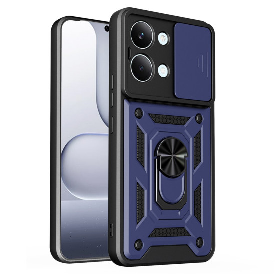 For Xiaomi Poco X8 Pro Max 5G Case with Slide Camera Lid PC + TPU Kickstand Phone Cover - Blue XIAOMI Cases Mobile
