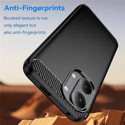 TPU Case for Xiaomi Poco X8 Pro Max 5G  /  Redmi Turbo 5 Max 5G Protective Phone Cover Carbon Fiber Texture Brushed - Black