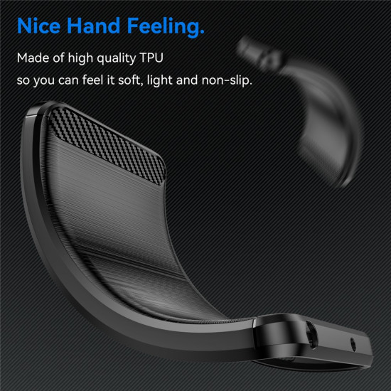 TPU Case for Xiaomi Poco X8 Pro Max 5G  /  Redmi Turbo 5 Max 5G Protective Phone Cover Carbon Fiber Texture Brushed - Black XIAOMI Cases Mobile