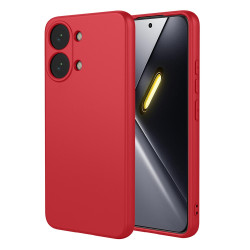 For Xiaomi Poco X8 Pro Max 5G Case Liquid Silicone Feel Soft TPU Protective Phone Cover - Red