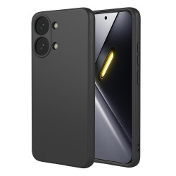 For Xiaomi Poco X8 Pro Max 5G Case Liquid Silicone Feel Soft TPU Protective Phone Cover - Black