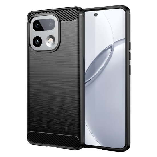 For Realme 16 Pro+ 5G Case Protective Phone Cover Carbon Fiber Texture Brushed - Black Oppo Realme Cases Mobile