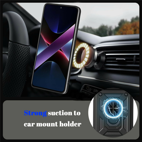 For Realme 16 Pro+ 5G Case with Slide Camera Lid PC + TPU Kickstand Phone Cover - Black Oppo Realme Cases Mobile