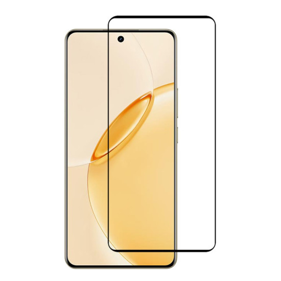 For Realme 16 Pro+ 5G Silk Printing Full Screen Protector Side Glue 3D High Aluminum-Silicon Glass Film - Black Oppo Realme Screen Protectors