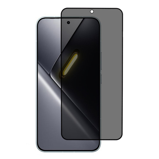 For Xiaomi Poco X8 Pro Max 5G Anti-Peep Tempered Glass Full Covering Silk Printing Side Glue Screen Protector - Black XIAOMI Screen Protectors