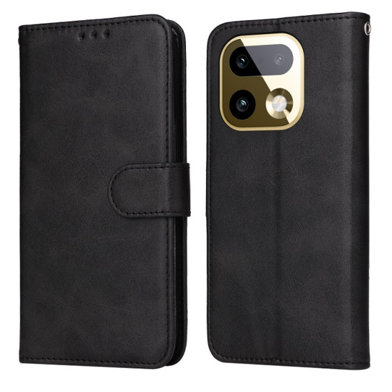 For Realme 16 Pro+ 5G Case Wallet PU Leather Folio Flip Phone Cover - Black Oppo Realme Cases Mobile