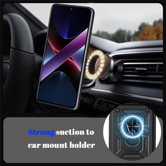 For Xiaomi Poco X8 Pro 5G Case with Slide Camera Lid PC + TPU Kickstand Phone Cover - Rose Gold XIAOMI Cases Mobile