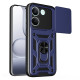For Xiaomi Poco X8 Pro 5G Case with Slide Camera Lid PC + TPU Kickstand Phone Cover - Blue XIAOMI Cases Mobile