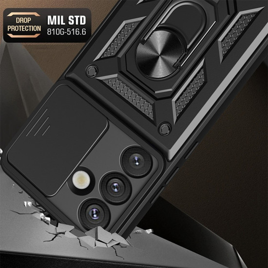 Υβριδική Θήκη Σιλικόνης με Μαγνητικό Δαχτυλίδι Στήριξης και Προστασία Κάμερας για Samsung Galaxy A57 5G - Πράσινο Samsung Θήκες Κινητών