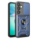 For Samsung Galaxy A57 5G Case with Slide Camera Lid PC + TPU Kickstand Phone Cover - Blue Samsung Cases Mobile