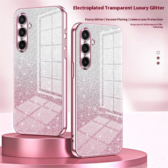 Θήκη Σιλικόνης TPU Electroplating με Glitter για Samsung Galaxy A57 5G - Ροζ Samsung Θήκες Κινητών