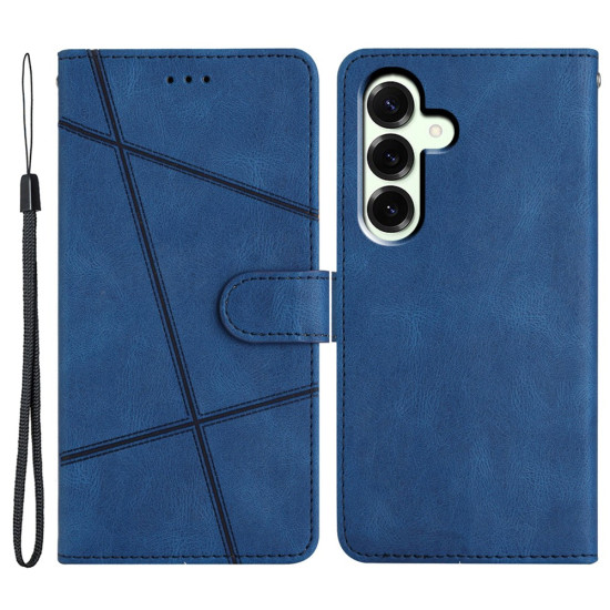 Θήκη Πορτοφόλι με Βάση Στήριξης Σχέδιο Γραμμές για Samsung Galaxy A57 5G - Μπλε Samsung Θήκες Κινητών