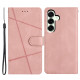Θήκη Πορτοφόλι με Βάση Στήριξης Σχέδιο Γραμμές για Samsung Galaxy A57 5G - Ροζέ Χρυσαφί Samsung Θήκες Κινητών