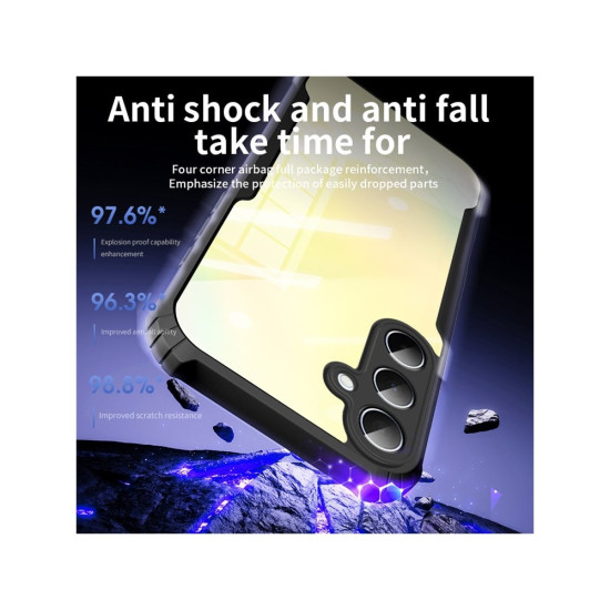 Θήκη Σιλικόνης TPU με Διάφανη Σκληρή Πλάτη για Samsung Galaxy A37 5G - Μαύρο Samsung Θήκες Κινητών