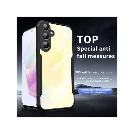 Θήκη Σιλικόνης TPU με Διάφανη Σκληρή Πλάτη για Samsung Galaxy A37 5G - Μαύρο Samsung Θήκες Κινητών