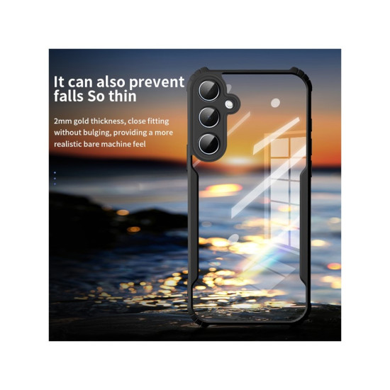 Θήκη Σιλικόνης TPU με Διάφανη Σκληρή Πλάτη για Samsung Galaxy A37 5G - Μαύρο Samsung Θήκες Κινητών