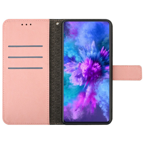 For Samsung Galaxy A07 4G Case Wallet Imprint PU Leather Flip Folio Phone Cover - Pink Samsung Cases Mobile