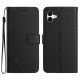 For Samsung Galaxy A07 4G Case Wallet Imprint PU Leather Flip Folio Phone Cover - Black Samsung Cases Mobile