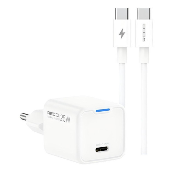 RECCI RC106E GaN PD25W USB-C Charger with Fast Charge Data Cable Cables Adapters & Chargers