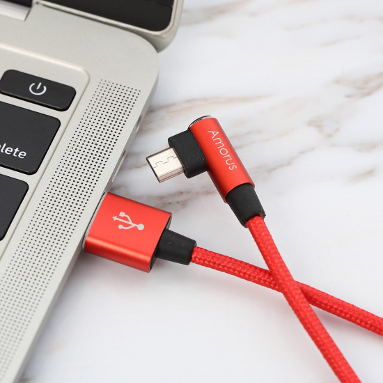 AMORUS USB 2A Καλώδιο Φόρτισης και Δεδομένων Micro USB - Κόκκινο Καλώδια Αντάπτορες και Φορτιστές