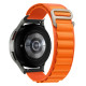 22mm Canvas Watch Band for Samsung Galaxy Watch3 45mm / Huawei Watch GT 5 Pro 46mm / GT 5 46mm Loop Fastener Strap - Orange Samsung Smart Watch