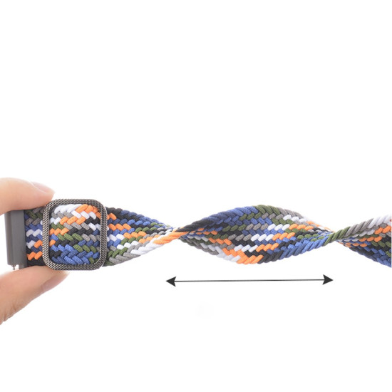 22mm Braided Rope Adjustable Watchband Replacement for Samsung Gear S3 Classic/S3 Frontier/Galaxy Watch 46mm - Denim Samsung Smart Watch