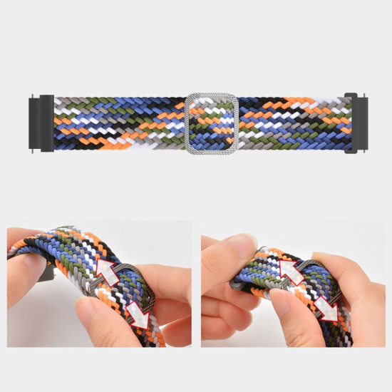22mm Braided Rope Adjustable Watchband Replacement for Samsung Gear S3 Classic/S3 Frontier/Galaxy Watch 46mm - Denim Samsung Smart Watch