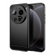 For Xiaomi 17 Ultra 5G TPU Case Protective Phone Cover Carbon Fiber Texture Brushed - Black XIAOMI Cases Mobile