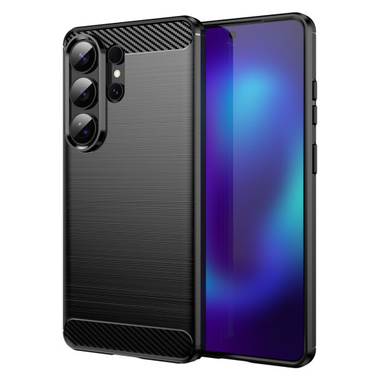 AMORUS For Samsung Galaxy S26 Ultra Case Carbon Fiber Texture Brushed Protective Phone Cover - Black XIAOMI Cases Mobile